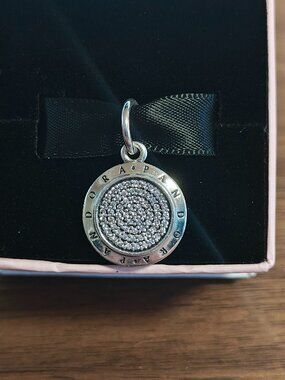 Authentic Pandora Signature Necklace Pendant – 390375CZ Sterling Silver RETIRED